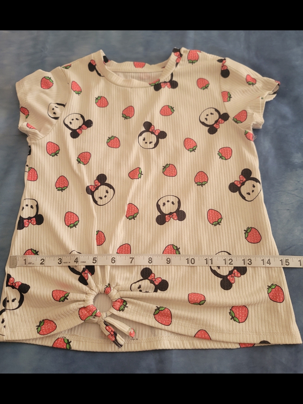 Cream Kids Pajama Top with Strawberry & Character Print